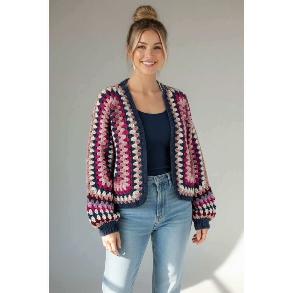 THE SUGAR RUSH Handmade Crochet Cardigan